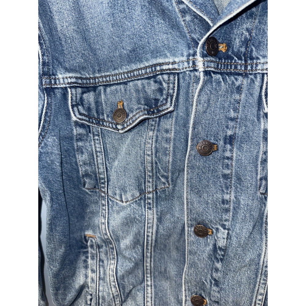 MADEWELL Women's Jean Jacket Denim Pockets Button Blue Style MA254 Size L - Picture 3 of 10